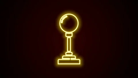 Glowing neon line Joystick for arcade machine icon isolated on black background Stock Footage 142422682