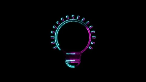 Glowing neon line Light bulb icon concept. Stock Footage 293482753