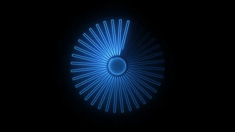 Glowing neon line loading bar animation with lines. Neon blue outline repre.. Stockbeeldmateriaal 333725533