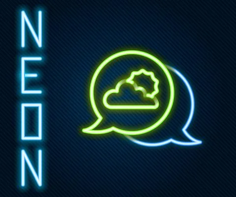 Glowing neon line Location cloud icon isolated on black background. Colorful Stock Illustration