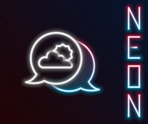 Glowing neon line Location cloud icon isolated on black background. Colorful Stock Illustration