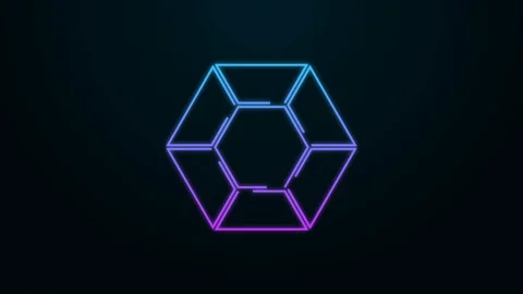 Glowing neon line Magic stone icon isolated on black background. Fantasy crystal Video stock 140225068