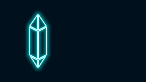 Glowing neon line Magic stone icon isolated on black background. Fantasy crystal Video stock 141830598