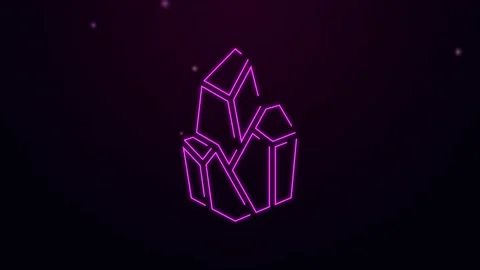 Glowing neon line Magic stone icon isolated on black background. Fantasy crystal Video stock 148447225