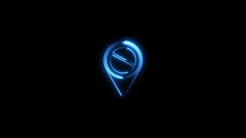 Glowing neon line map location icon, map pin, place direction concept. Stock Footage 293483433