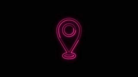 Glowing neon line Map pin icon isolated on black background. pointer, location Stock Footage 167303141