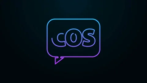 Glowing neon line Mathematics function cosine icon isolated on black background Stock Footage 140221537