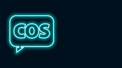 Glowing neon line Mathematics function cosine icon isolated on black background Stock Footage 141829090