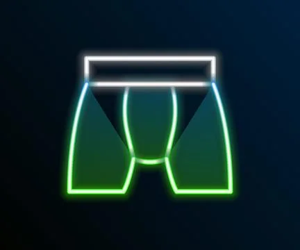 Glowing neon line Men underpants icon isolated on black background. Man und.. Stock Illustration