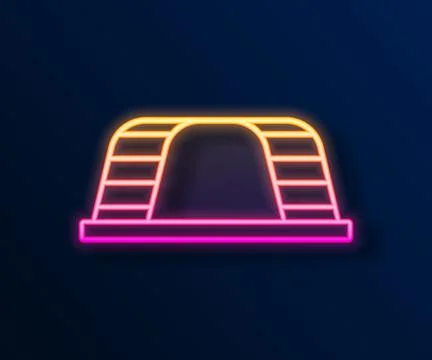 Glowing neon line Monkey bar icon isolated on black background.  Vector Illustrazione stock