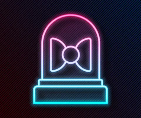 Glowing neon line Motion sensor icon isolated on black background. Vector Illustrazione stock
