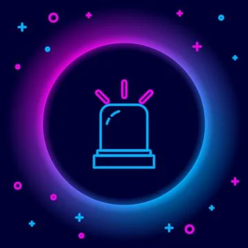 Glowing neon line Motion sensor icon isolated on black background. Colorful Stock Illustration