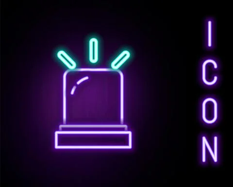 Glowing neon line Motion sensor icon isolated on black background. Colorful Stock Illustration