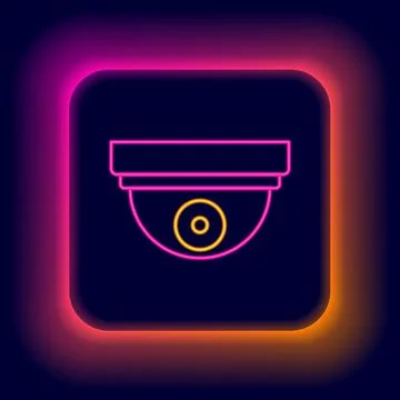 Glowing neon line Motion sensor icon isolated on black background. Colorful Stock Illustration