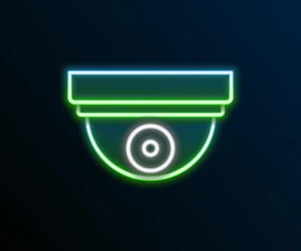 Glowing neon line Motion sensor icon isolated on black background. Colorful Stock Illustration