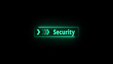 Glowing neon line mouse cursor animation pointing towards security button i.. Stock Footage 340179371