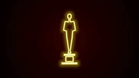 trophy isolated on white background, Oscar academy award, vector editorial  vector de Stock
