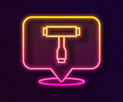 Glowing neon line Multi-Function All-In-One portable skate tool T-tool for Stock Illustration