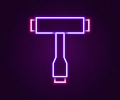 Glowing neon line Multi-Function All-In-One portable skate tool T-tool for Stock Illustration