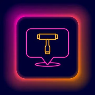 Glowing neon line Multi-Function All-In-One portable skate tool T-tool for Ilustração Stock