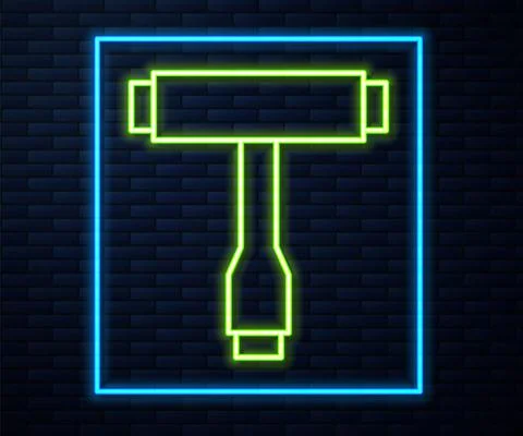 Glowing neon line Multi-Function All-In-One portable skate tool T-tool for Stock Illustration