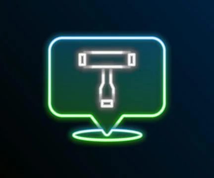 Glowing neon line Multi-Function All-In-One portable skate tool T-tool for Stock Illustration