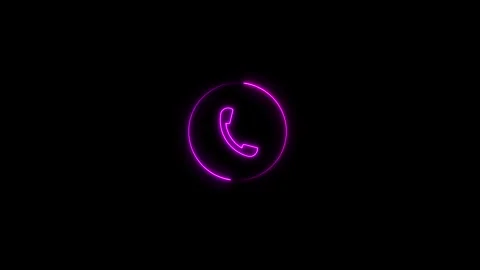 Glowing neon line neon blue call icon animation. Stock Footage 293484408