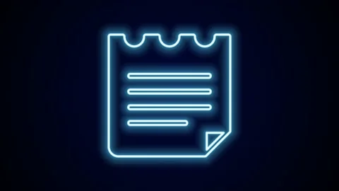 Glowing neon line Notebook icon isolated on black background. Spiral notepad Stock Footage 227325460