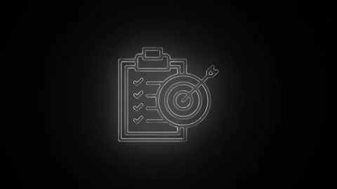Glowing neon line Notebook icon isolated on black background Stock Footage 305299459