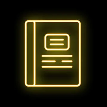 Glowing neon line notebook icon isolated on black background イラスト素材