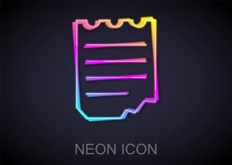 Glowing neon line Notebook icon isolated on black background. Spiral notepa.. Stock Illustration