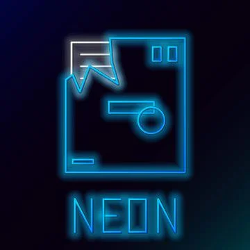 Glowing neon line Ordered envelope icon isolated on black background. Email Illustrazione stock