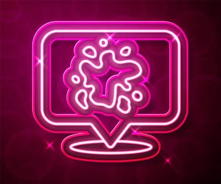 Glowing neon line Paint spray icon isolated on red background.  Vector Stock Illustration