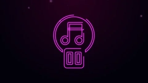 Glowing neon line Pause button icon isolated on black background. 4K Video Stock Footage 155546846