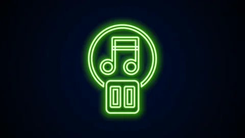 Glowing neon line Pause button icon isolated on black background. 4K Video Stock Footage 155546847