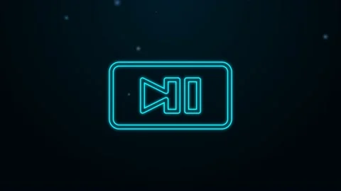 Glowing neon line Pause button icon isolated on black background. 4K Video Stock Footage 156435632