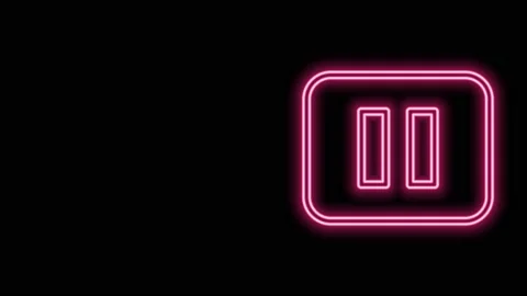 Glowing neon line Pause button icon isolated on black background. 4K Video Stock Footage 156436251