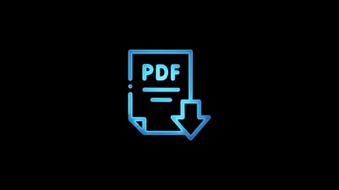 Glowing neon line PDF file document. Download pdf button icon isolated , Gl.. Video stock 304190105