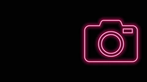 Neon Pink Camera Icon
