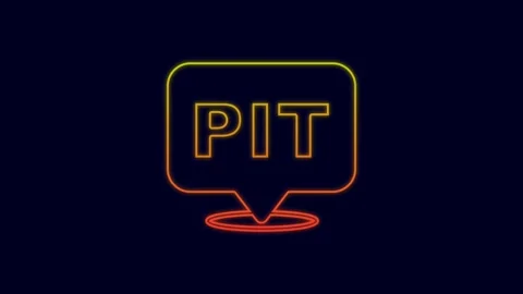 Glowing neon line Pit stop icon isolated on blue background. 4K Video motion Stock Footage 227266278