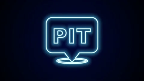 Glowing neon line Pit stop icon isolated on black background. 4K Video motion Stock Footage 227445769