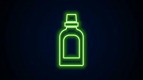 Glowing neon line Plastic bottle for laundry detergent, bleach, dishwashing Stock Footage 144416256