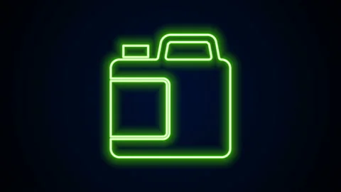 Glowing neon line Plastic bottle for laundry detergent, bleach, dishwashing Stock Footage 144416776