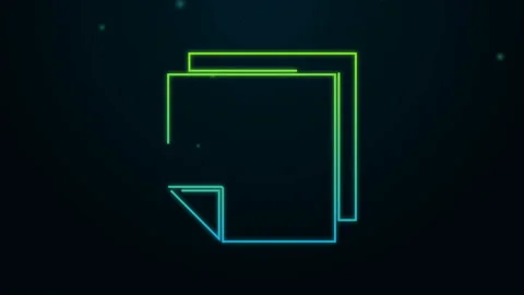 Glowing neon line Post note stickers icon isolated on black background. Sticky Stock Footage 140294647