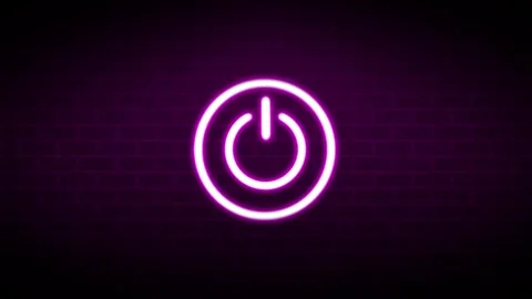 Glowing neon line Power button icon. Start sign. 4K Video motion graphic an.. Stock Footage 242851684
