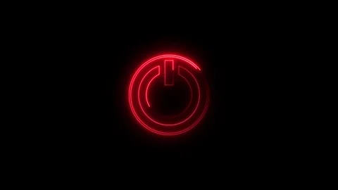 Glowing neon line Power on off button icon isolated on black background. sc.. Stock Footage 301701103