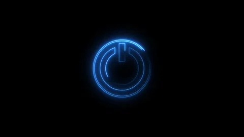 Glowing neon line Power on off button icon isolated on black background. sc.. Stock Footage 301701110