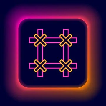 Glowing neon line Prison window icon isolated on black background. Colorful.. Stock Illustration