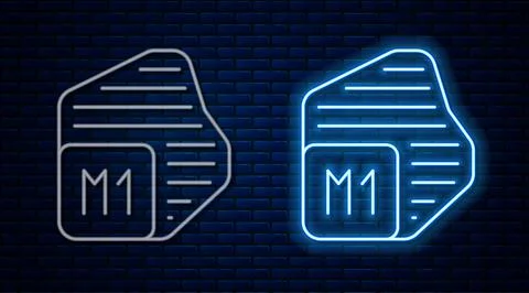 Glowing neon line Processor icon isolated on brick wall background. CPU, central イラスト素材