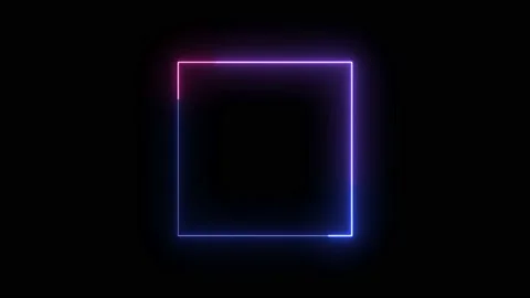 Glowing neon line in a rectangular path. Stock Footage 159722432
